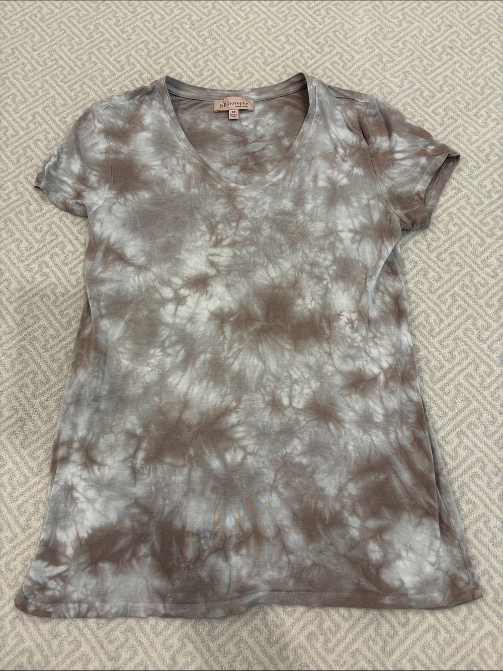 Philosophy Tie-Dye Short Sleeve Tee in Brown and Gray